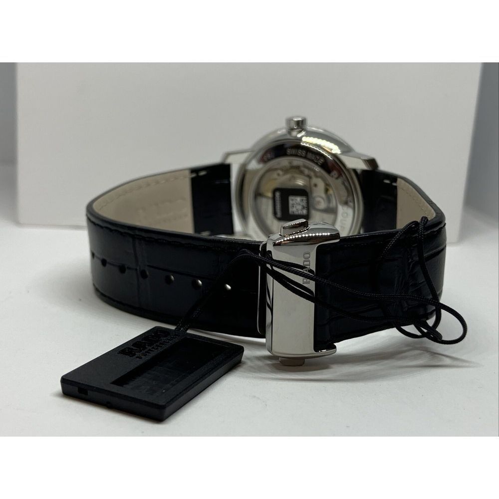 Rado Coupole 763.3876.4 Men's Black Leather Analog Dial Quartz Wrist Watch WAT22 - Picture 10 of 12